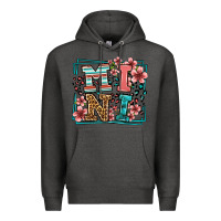 Charcoal Heather floral leopard frame mini Premium Hoodie - LillyAllenDesigns