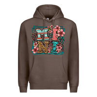 Coffee floral leopard frame mini Premium Hoodie - LillyAllenDesigns