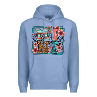 Colony Blue floral leopard frame mini Premium Hoodie - LillyAllenDesigns