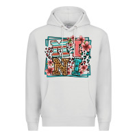 Dove Grey floral leopard frame mini Premium Hoodie - LillyAllenDesigns