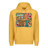 Mustard floral leopard frame mini Premium Hoodie - LillyAllenDesigns