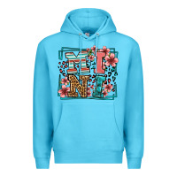 Ocean Blue floral leopard frame mini Premium Hoodie - LillyAllenDesigns