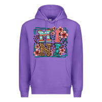 Purple floral leopard frame mini Premium Hoodie - LillyAllenDesigns