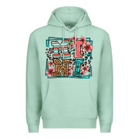 Seafoam floral leopard frame mini Premium Hoodie - LillyAllenDesigns