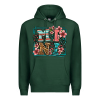 Sports Green floral leopard frame mini Premium Hoodie - LillyAllenDesigns