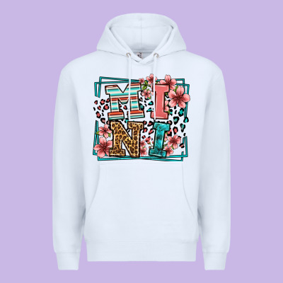 Floral Leopard Frame Mini Premium Hoodie Designed By Lillyallendesigns