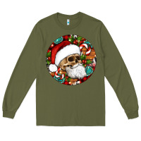 Army Green Christmas hippie skeleton santa ornament Long Sleeve Tee - Artiststas