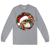 Heather Grey Christmas hippie skeleton santa ornament Long Sleeve Tee - Artiststas