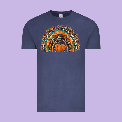 Fall Pumpkin Rainbow Vintage Tee Designed By Hra Design Shop