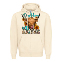 Sandshell don't be a salty heifer long haired cow Zipper Hoodie - Jasminsmagicworld