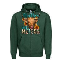 Sports Green don't be a salty heifer long haired cow Zipper Hoodie - Jasminsmagicworld