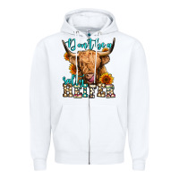 White don't be a salty heifer long haired cow Zipper Hoodie - Jasminsmagicworld