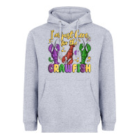 Heather Grey i'm just here for the crawfish Heavyweight Hoodie - MaliasSmallBusiness