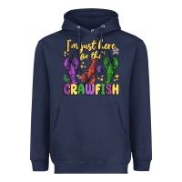 Navy i'm just here for the crawfish Heavyweight Hoodie - MaliasSmallBusiness