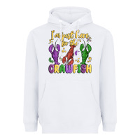 White i'm just here for the crawfish Heavyweight Hoodie - MaliasSmallBusiness