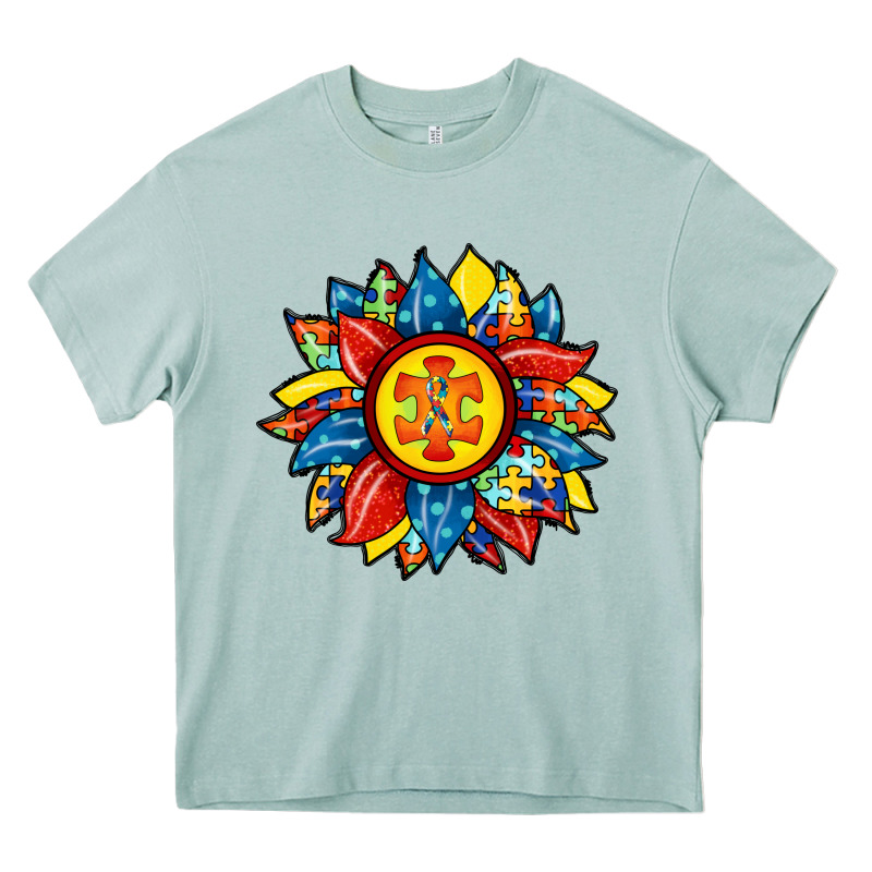 Autism Sunflower Heavy Core Tee by RacoonDesign | Teevron