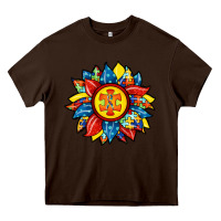 Chocolate Brown autism sunflower Heavy Core Tee - RacoonDesign