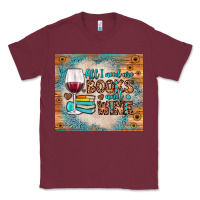Burgundy all i need are books and wine Classic Tee - JahusDesignShop