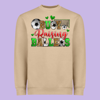 Busy Raising Ballers Soccer Heavyweight Sweatshirt Designed By Zillion Design Studio