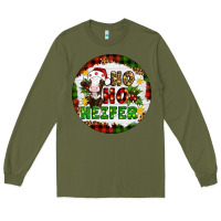 Army Green Christmas ho ho heifer Long Sleeve Tee - Artiststas