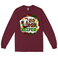 Burgundy Christmas ho ho heifer Long Sleeve Tee - Artiststas