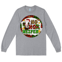 Heather Grey Christmas ho ho heifer Long Sleeve Tee - Artiststas