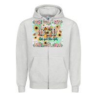 Dove Grey god is my refugee and strength Zipper Hoodie - NancyCooperArtShop
