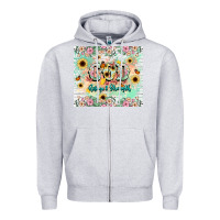 Heather Grey god is my refugee and strength Zipper Hoodie - NancyCooperArtShop