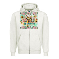 Oatmeal Heather god is my refugee and strength Zipper Hoodie - NancyCooperArtShop