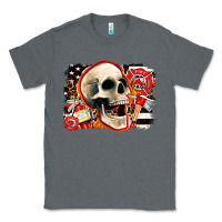 Charcoal Heather firefighter skull Classic Tee - AdoDesignShop