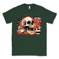 Sports Green firefighter skull Classic Tee - AdoDesignShop