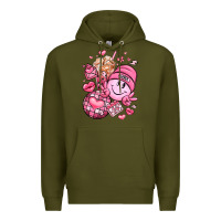 Army Green retro valentines day Premium Hoodie - LillyAllenDesigns
