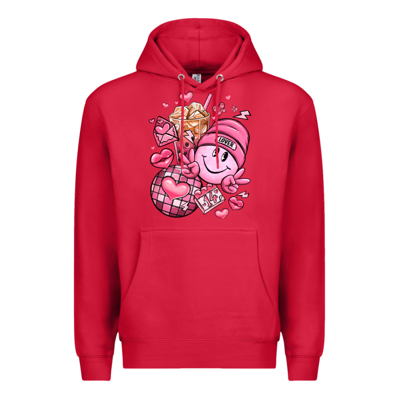 Retro Valentines Day Premium Hoodie by LillyAllenDesigns | Teevron