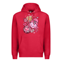 Cardinal retro valentines day Premium Hoodie - LillyAllenDesigns