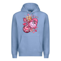 Colony Blue retro valentines day Premium Hoodie - LillyAllenDesigns