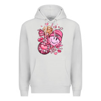 Dove Grey retro valentines day Premium Hoodie - LillyAllenDesigns