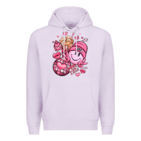 Lilac retro valentines day Premium Hoodie - LillyAllenDesigns