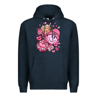 Navy retro valentines day Premium Hoodie - LillyAllenDesigns