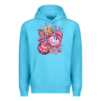 Ocean Blue retro valentines day Premium Hoodie - LillyAllenDesigns
