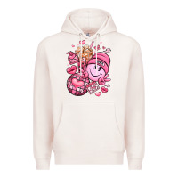 Pale Pink retro valentines day Premium Hoodie - LillyAllenDesigns