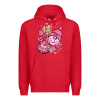 Red retro valentines day Premium Hoodie - LillyAllenDesigns
