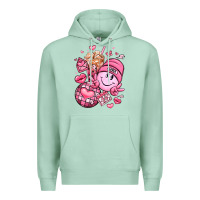 Seafoam retro valentines day Premium Hoodie - LillyAllenDesigns