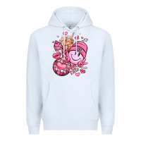 White retro valentines day Premium Hoodie - LillyAllenDesigns