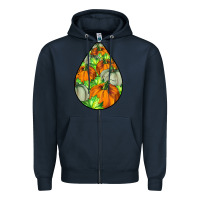 Navy Fall Teardrop Zipper Hoodie - LillyAllenDesigns