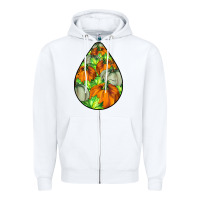 White Fall Teardrop Zipper Hoodie - LillyAllenDesigns