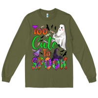 Army Green too cute to spook Long Sleeve Tee - BundleAndBundleShop