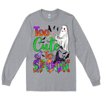 Heather Grey too cute to spook Long Sleeve Tee - BundleAndBundleShop