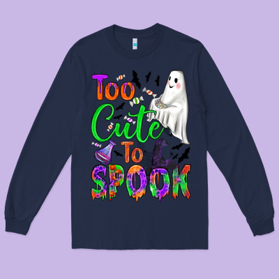 Too Cute To Spook Long Sleeve Tee Designed By Bundleandbundleshop