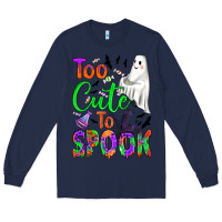 Navy too cute to spook Long Sleeve Tee - BundleAndBundleShop