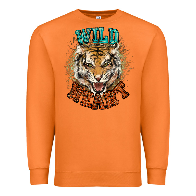 Wild Heart Tiger College Western Premium Sweatshirt by NancyCooperArtShop | Teevron